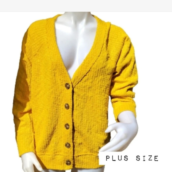 Two by Vince‎ Camuto Mustard cardigan XXL - Picture 1 of 8